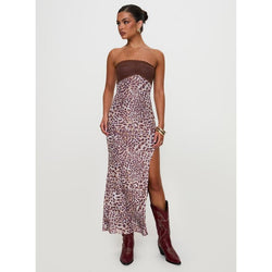 Raidein Strapless Maxi Dress Leopard