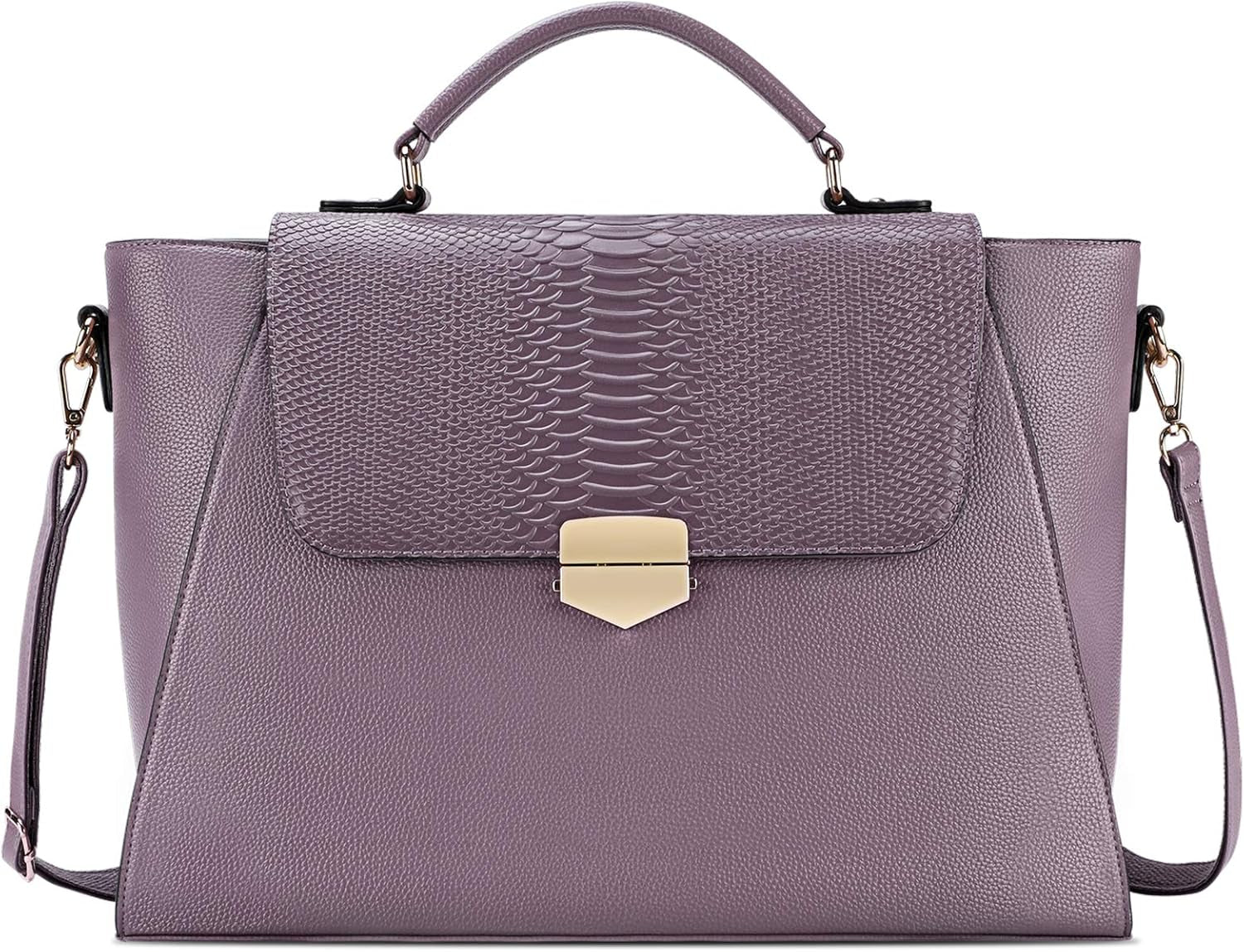Briefcase for Women 15.6 Laptop Bag Business Messenger Bag Work Tote Bag Professional Shoulder Purse with Padded Compartment for Tablet Notebook Ultrabook Purple