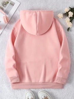Women'S Ghost Print Thermal Lined Hoodie, Fashion Casual Drawstring Pocket Hooded Sweatshirt for Daily Holiday Outdoor Wear, Women Clothing for Fall & Winter Halloween