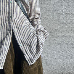 Non Printed Linen Striped Shirt Women Pring Autumn Bandage Dress Long Sleeved Cardigan Niche Casual Shirt Cotton Linen Women Clothing