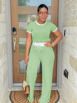 Womens Two Piece Outfits Casual Sweatsuits Set Short Sleeve Matching Sets Tracksuit