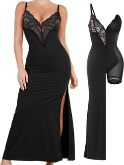 Popilush Lace Built-In Shapewear Set Deep V-Neck Maxi Dress or Wide Leg Jumpsuit Tummy Control Cocktail Party#Tiktokshopbacktoschool