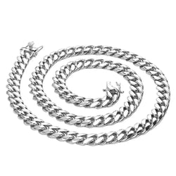 Cuban Link Chain Necklace Gold Stainless Steel Hip Hop Men Women
