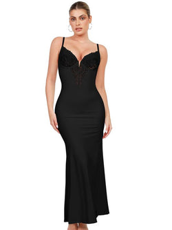 Popilush Lace Built-In Shapewear Set Deep V-Neck Maxi Dress or Wide Leg Jumpsuit Tummy Control Cocktail Party#Tiktokshopbacktoschool