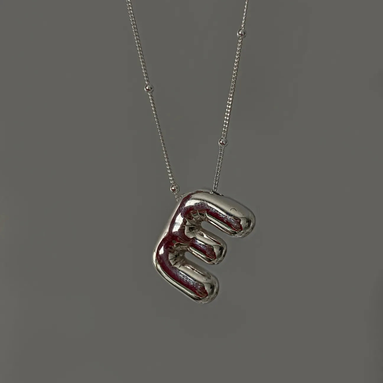 Bubble letter Initial Pendant Chunky necklace