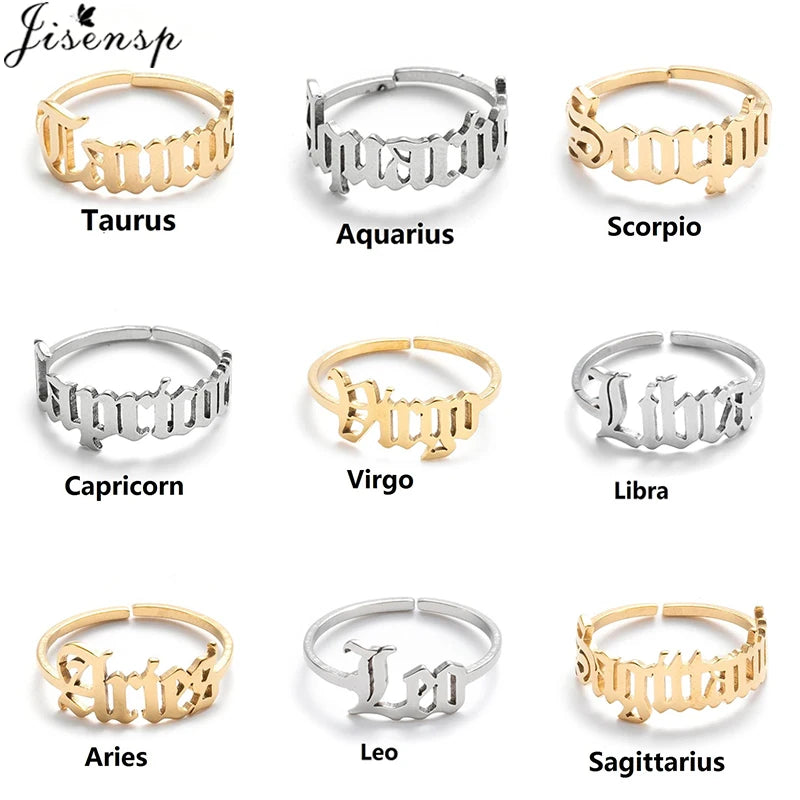 Zodiac Sign 12 Constellation Ring