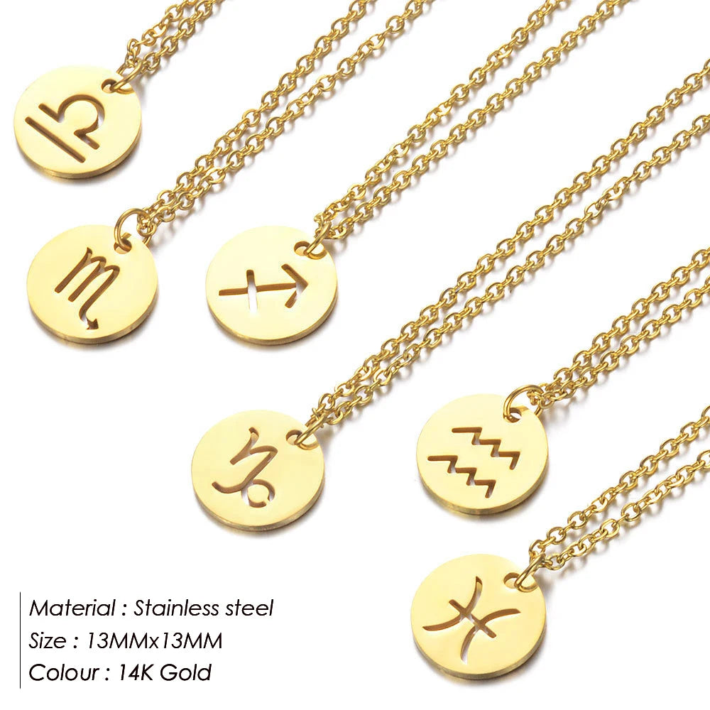 Horoscope Zodiac Sign Pendant Necklace