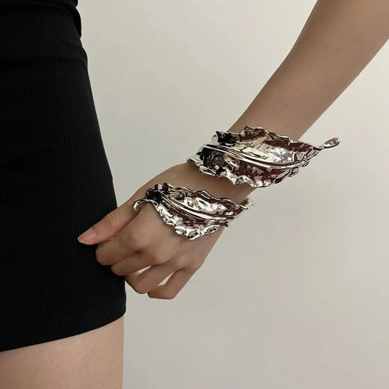 Metal Leaf Bracelet