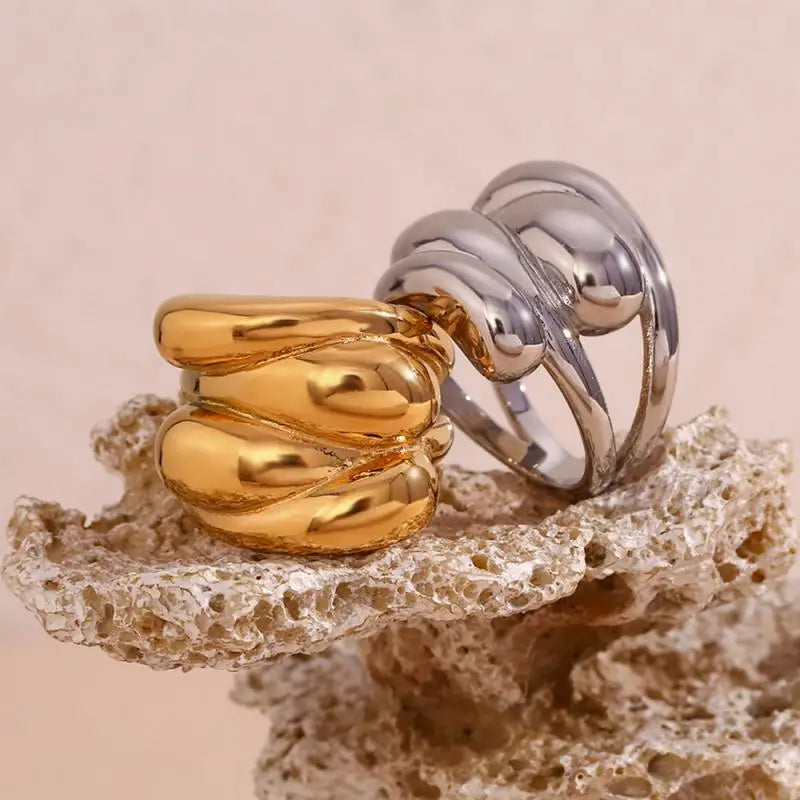 Water Drop Wave Shape ring