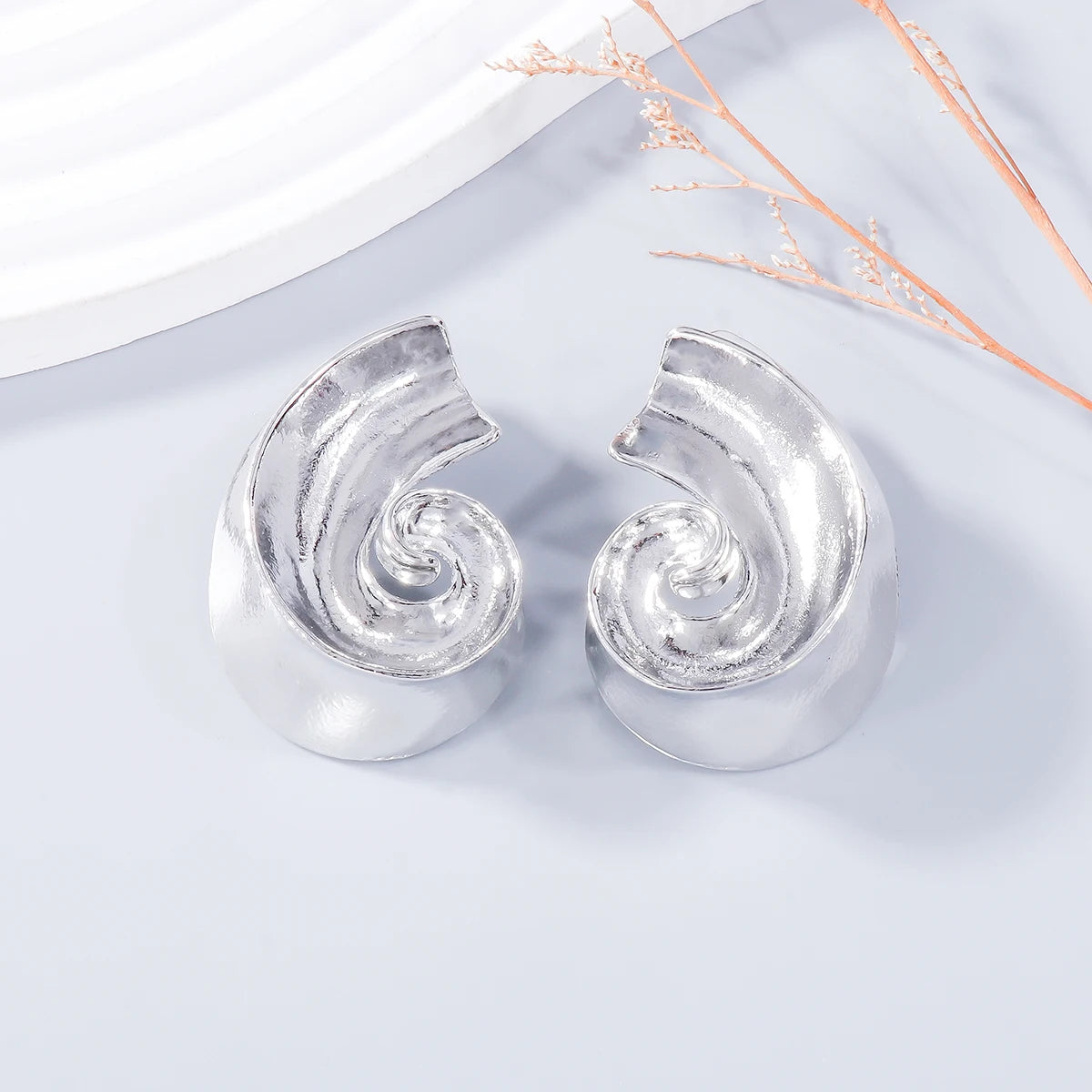 Half Round Conch Earrings