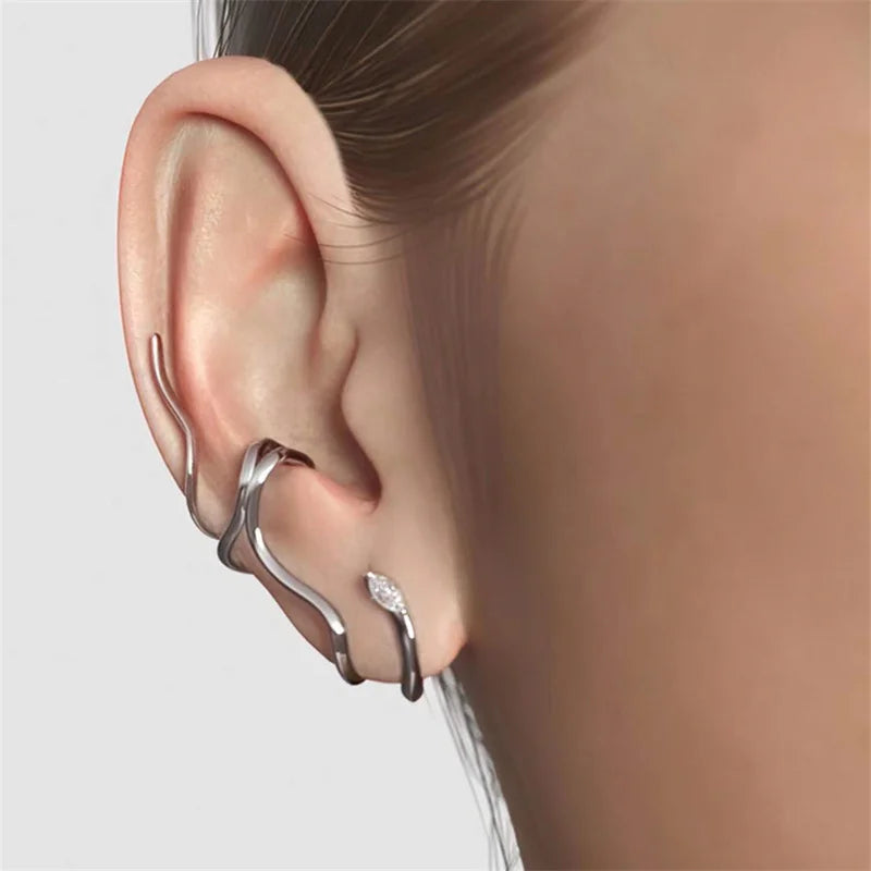 Geometric Snake Stud Earrings