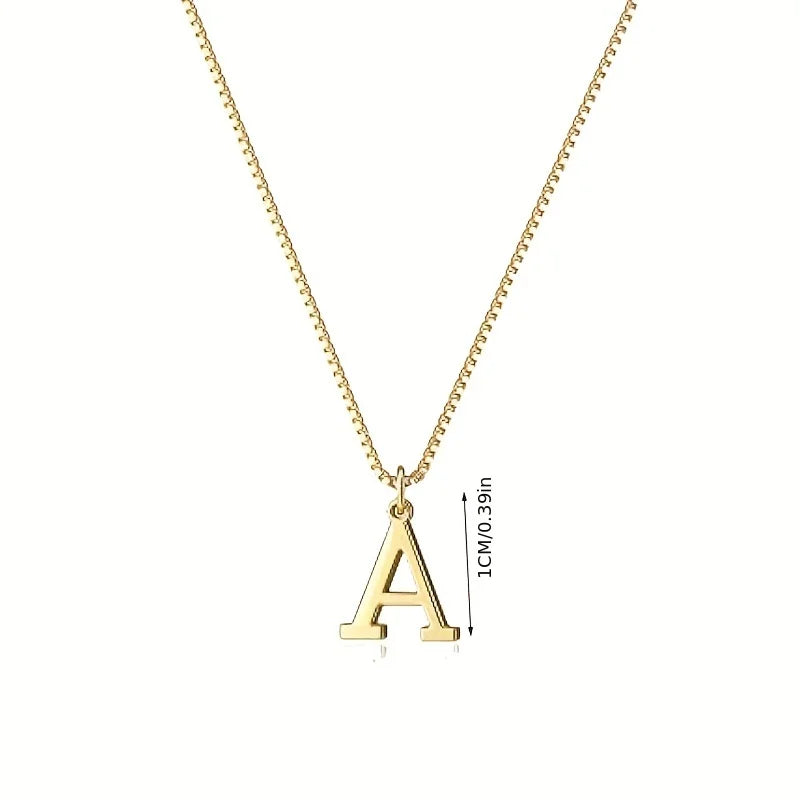 Golden Initial English Letter Necklace