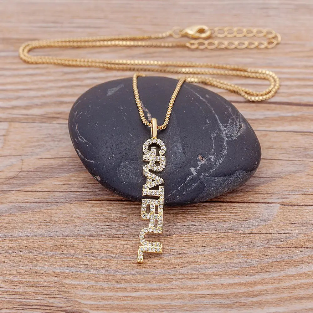 Letter Pendant  Necklace/ Nameplate Clavicle Chain Choker