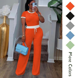 Womens Two Piece Outfits Casual Sweatsuits Set Short Sleeve Matching Sets Tracksuit