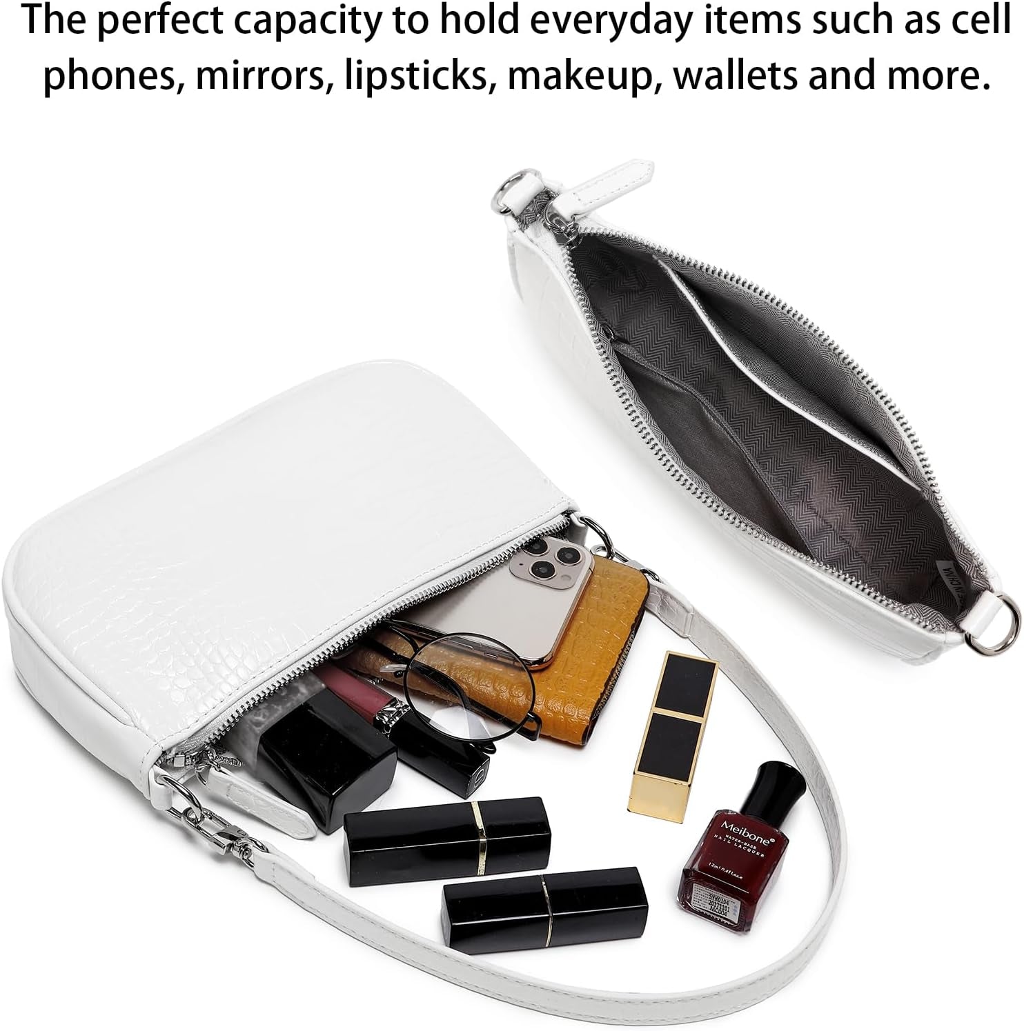 Shoulder Bag for Women 90S Trendy Purse Small Crocodile Clutch Y2K Fashion Mini Handbag with Crossbody Strap