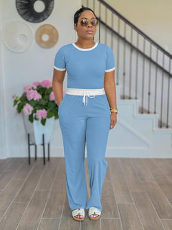 Womens Two Piece Outfits Casual Sweatsuits Set Short Sleeve Matching Sets Tracksuit