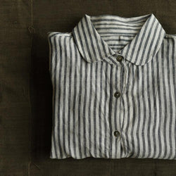 Non Printed Linen Striped Shirt Women Pring Autumn Bandage Dress Long Sleeved Cardigan Niche Casual Shirt Cotton Linen Women Clothing