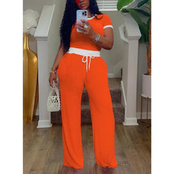 Womens Two Piece Outfits Casual Sweatsuits Set Short Sleeve Matching Sets Tracksuit