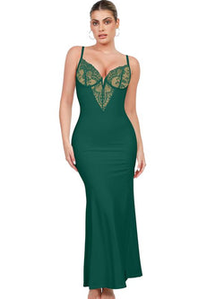 Popilush Lace Built-In Shapewear Set Deep V-Neck Maxi Dress or Wide Leg Jumpsuit Tummy Control Cocktail Party#Tiktokshopbacktoschool